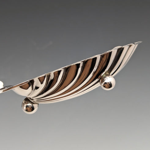 1902 British Antique Sterling Silver Shell Dish 90g Arthur Fenwick